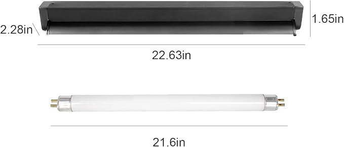 REPTI ZOO T5 HO UVB Lighting Combo Kit, Terrarium Hood Comes with Desert 10.0 UVB T5 Lamp (24W)