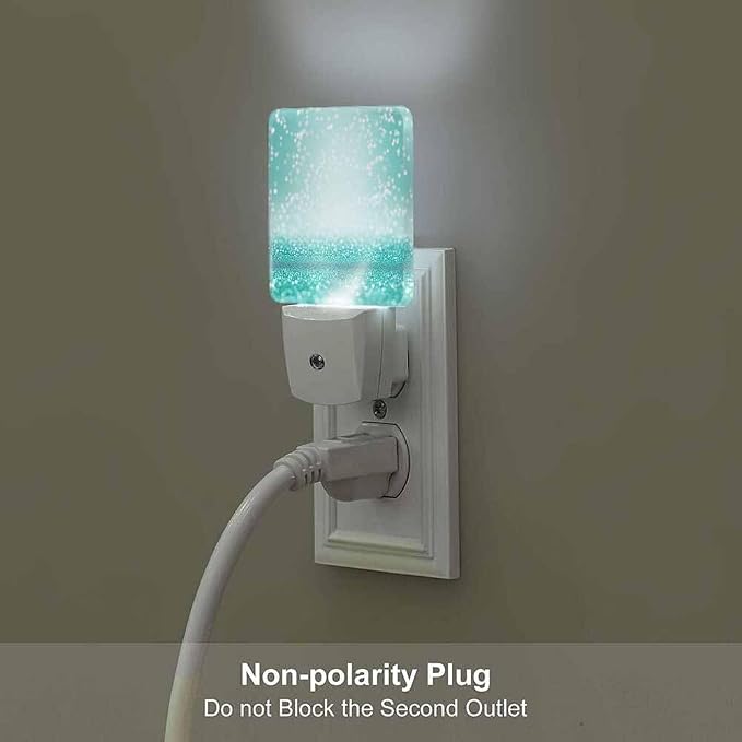 Abstract Background Night Light Shimmering Turquoise 0.5W Night Lights Auto LED Lamp Energy Saving Square Lights for Room Bedroom Bathroom