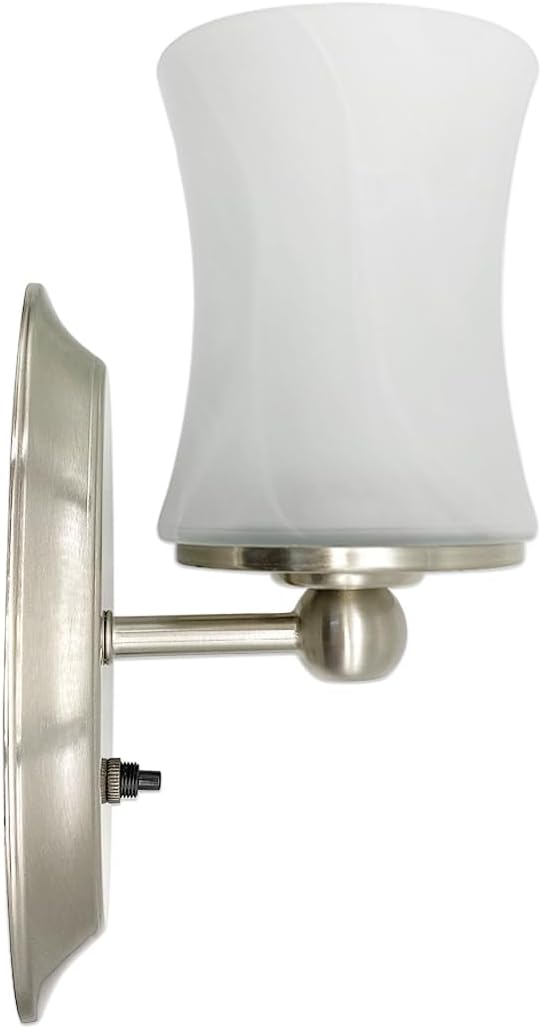 12V RV LED Wall Sconce with Glass Lampshade RV Interior Wall Decor Light with Switch 3500K Warm White Lighting, 1 Light