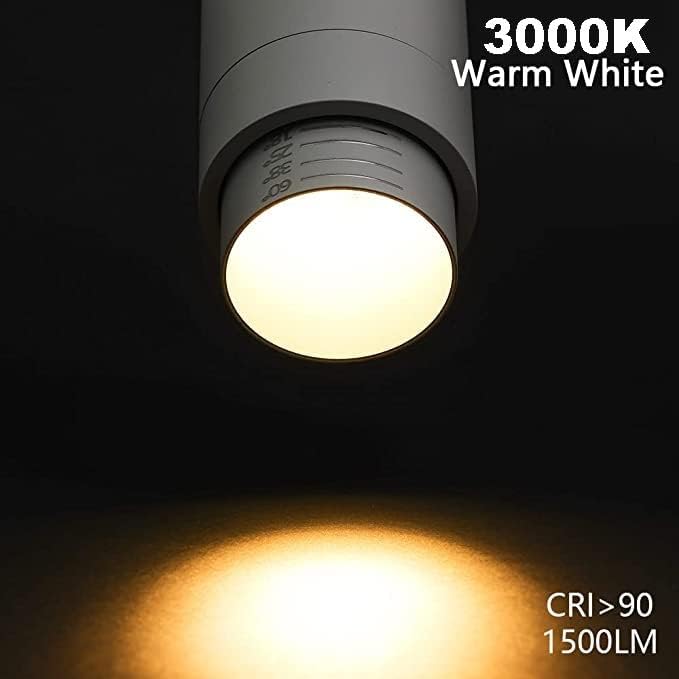 EAGLOD 15W H Track Light Heads,Focusing LED Track Lights Fixtures for Accent Retail Artwork, Linear Track Light H Type 3000K Warm White 120V Beam Angle 15 to 60 Degrees Halo Type - 6 Pack (White)