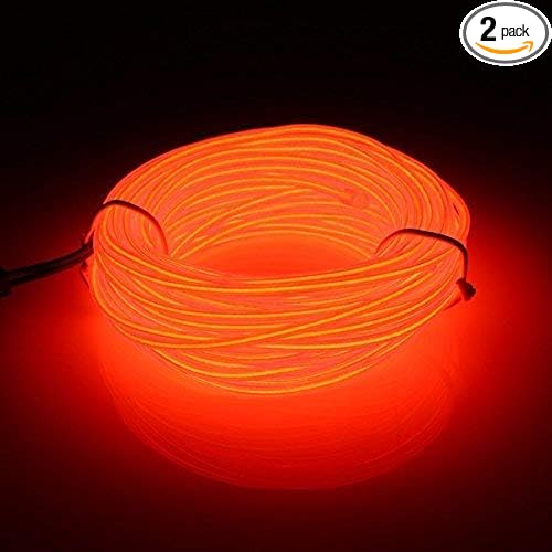 ABALDI EL Wire, Flexible Neon Light Portable Battery Powered Electroluminescence Wire Pack Drivers High Brightness for Xmas Party Decoration(5m/16ft,Orange)