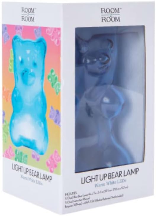 Generic Room 2 Room Blue Light-Up Gummy Bear Lamp Light 4in X 7in, BlueBear24