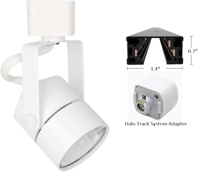MR16 GU10 Halo Track Lighting Heads fixtures(no Bulb), ETL Listed,White,4Pack