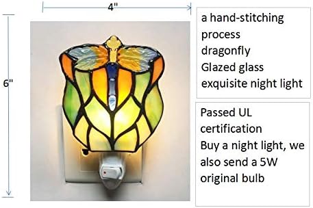 Tiffany Multicolored Glass Dragonfly Night Light HMJ7003 Lamp