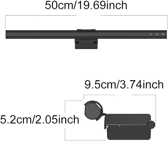 RGB Monitor Light Bar, Eye-Care Dual Light Reading Screen Lamp, 9 Modes Gaming Backlight LED Computer Lamp, 3 Colors Dimmable Frontlight, 16.6'' USB Desk Lights for Home, Office