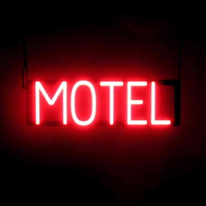 LED Neon MOTEL Sign for Business - Red, 21" x 6" | Ultra-Bright Click-Together Signage for Hotels & Motels, with Visibility from 500 ft - 8 Animations, 6 Brightness Options