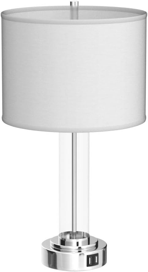 QiMH Touch Control Table Lamps Set of 2 with USB A+C Ports, 3-Way Dimmable Bedside Lamp for Living Room Bedroom House, Modern Nightstand Lamp with 2 LED Bulbs | 2 Dimmable LED Bulbs, USB A+C Charging Ports, Modern Silver Glass Lampshade, Seamless Dimmi...