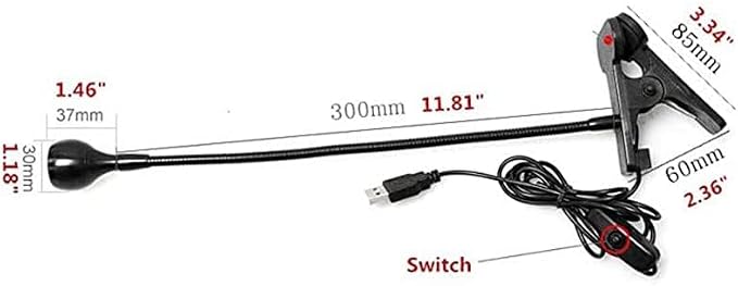 LED Desk Lamp Clip On Light,360°Flexible Gooseneck and Clamp Reading Light | Portable USB Powered Task Light With Clamp ,Night Light Clip on for Desk, Bed Headboard and Computers Black