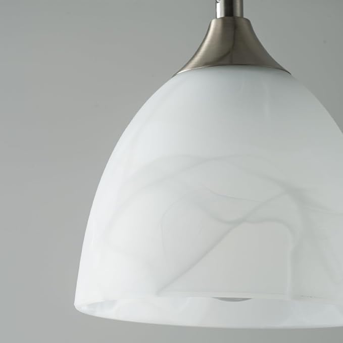 mirrea H Type Brushed Nickel Dimmable Track Lighting Pendant with Frosted White Finish Glass Shade Adjustable Pack of 3