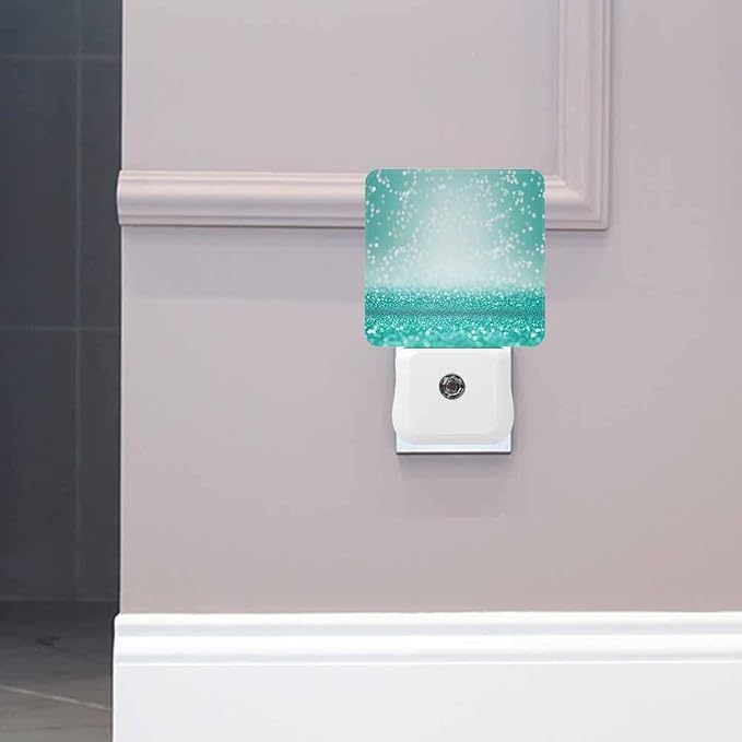 Abstract Background Night Light Shimmering Turquoise 0.5W Night Lights Auto LED Lamp Energy Saving Square Lights for Room Bedroom Bathroom