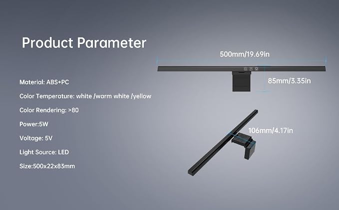 Monitor Light Bar with RGB Backlight, Computer LED Screen Lamp for Eye Caring, USB Powered Dual Light Source with Touch Control Timed Computer Monitor Desk Lamp for Game Office Home