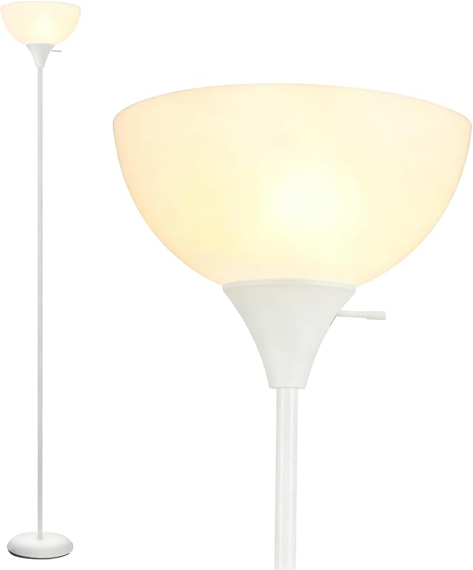 RISLG Standing Lamp, Floor Lamp, Floor Lamps for Living Room Bedroom Study Office Kid’s Room (White)