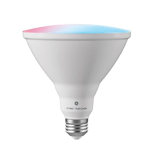 Cync GE PAR38 Color Changing Smart Outdoor Flood Light Bulbs, 4-Pack | Alexa & Google Home compatible, color changing outdoor floodlight, app control, weather-resistant, smart flood light, 4-pack