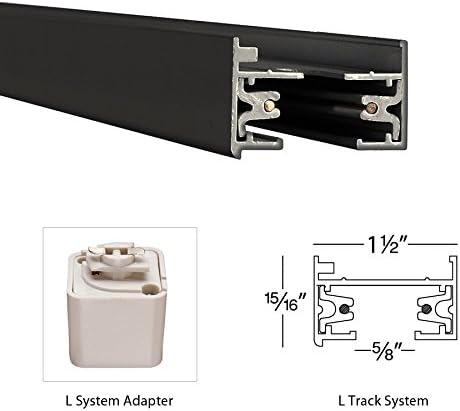 WAC Lighting L Track 120V Right L-Connector to Join Two Tracks 90 Degree Right Turn for L Style 2-Wire Track Systems in Black
