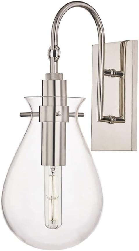 Hudson Valley Lighting Valley BKO100-PN Transitional LED Wall Sconce from Ivy Collection in Chrome Finish Polished Nickel Clear Glass
