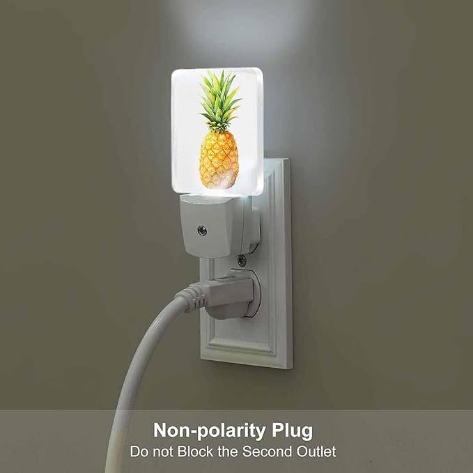 Pineapple Night Light Plug-into Wall Yellow Nightlight Lamp with Dusk to Dawn Sensor, Led Lamp 0.5W Energy Efficient for Home Decor