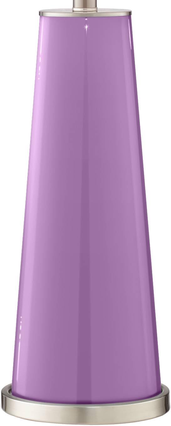 Leo 29 1/2" Tall Table Lamps Set of 2 African Violet Purple Modern | Cylinder Brushed Nickel Glass Living Room Bedroom Bedside Nightstand House Office Home Reading White Shade end