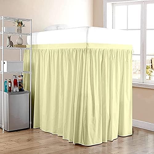 Shreem Linen Dorm Bed Skirt Twin XL, 36 Inch-Drop, 100% Microfiber Extra Long Bedskirt, Ivory