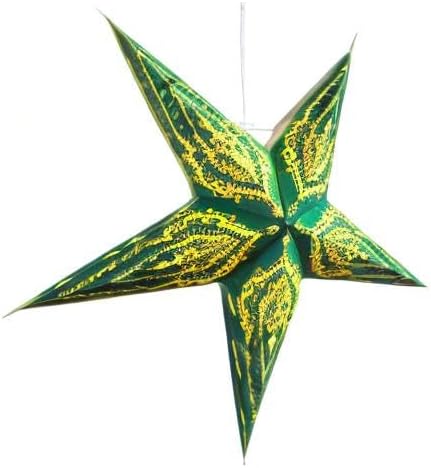 Hometown Evolution, Inc. Green Bandanna Paper Star Lantern with 12 Foot Power Cord Included