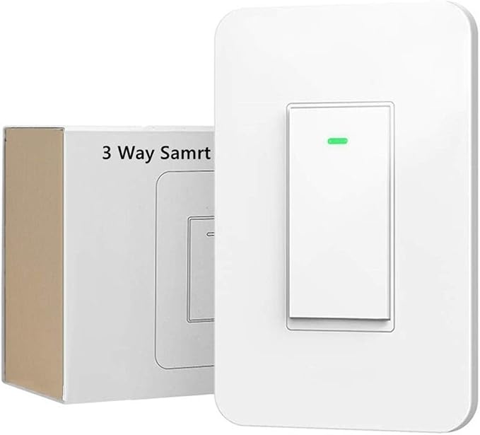 Nexete 3-Way Smart Switch, Compatible with Alexa & Google Home,Smart Life App, Voice Control, Schedule 2.4 GHz Wi-Fi, Neutral Wire Required (3-Way Switch)