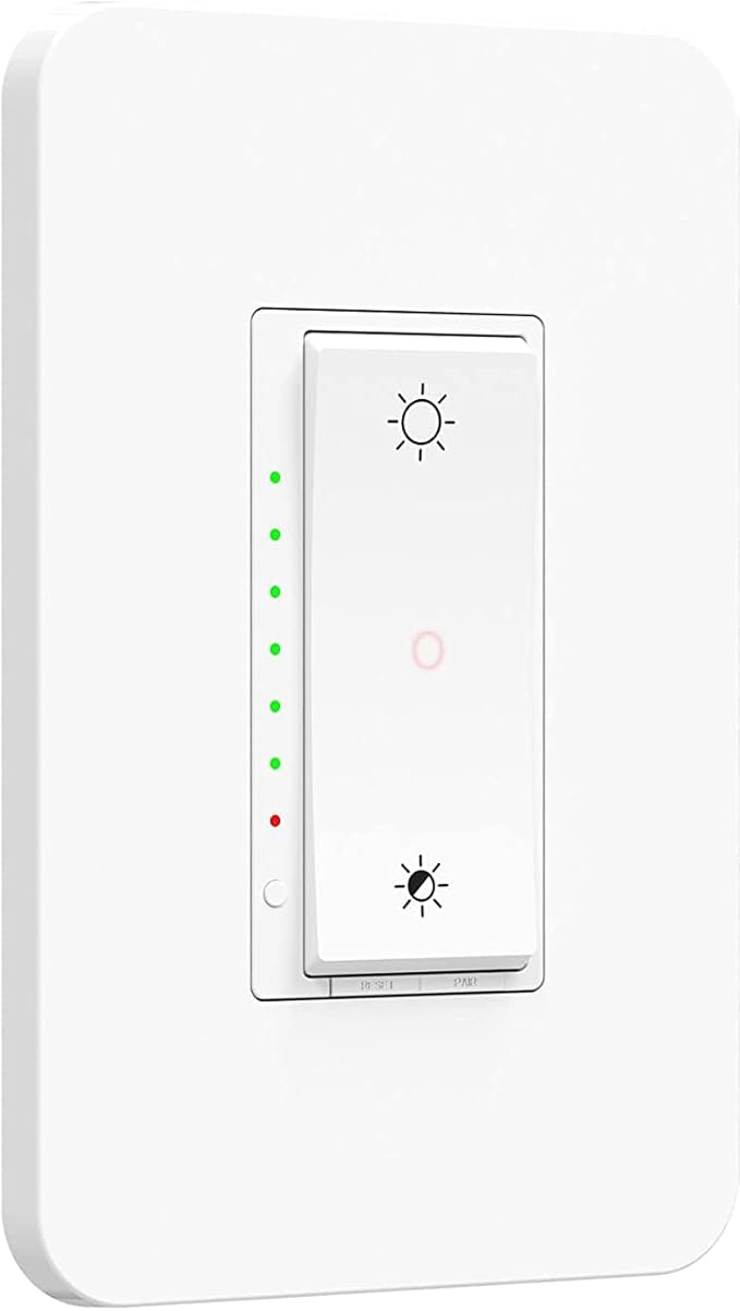 Nexete Smart Dimmer Switch,Single Pole/3-Way,Compatible with Alexa & Google Home,Smart Life App, Voice Control, Schedule,2.4 GHz Wi-Fi, Neutral Wire Required, ETL Certified(Dimmer)