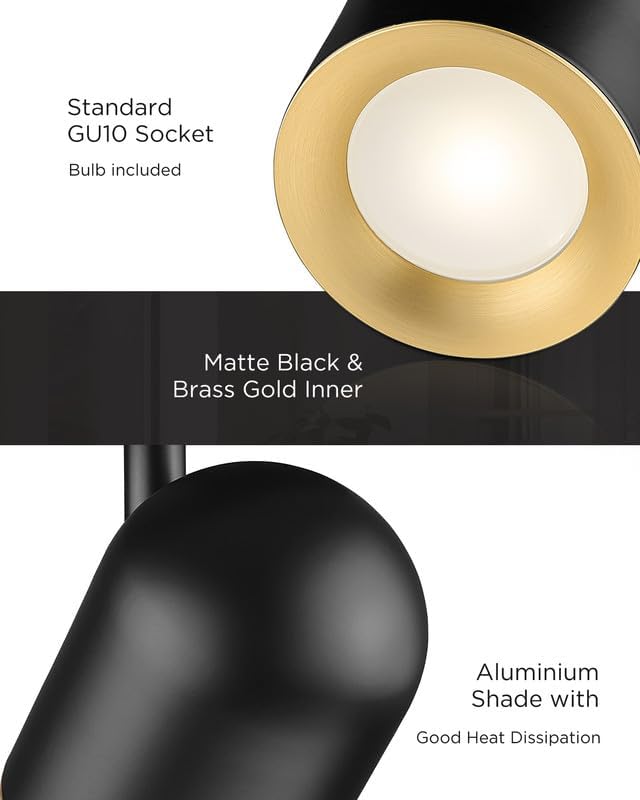 FEMILA 31" Adjustable LED Track Light, 4000K Modern Black Ceiling Track Lighting Fixture, 350 Rotatable, 4FS78TL-4 BK