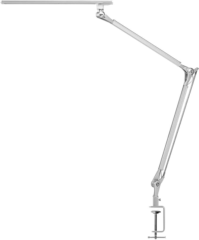 UPLIFTDESK E7 LED Desk Lamp with Clamp - 3 Color Mode Architect Desk Lamp | Dimmable Desk Lights for Home Office, Computer Desk Light with Adjustable Swing Arm, Modern Desk Lamp for Standing Desk