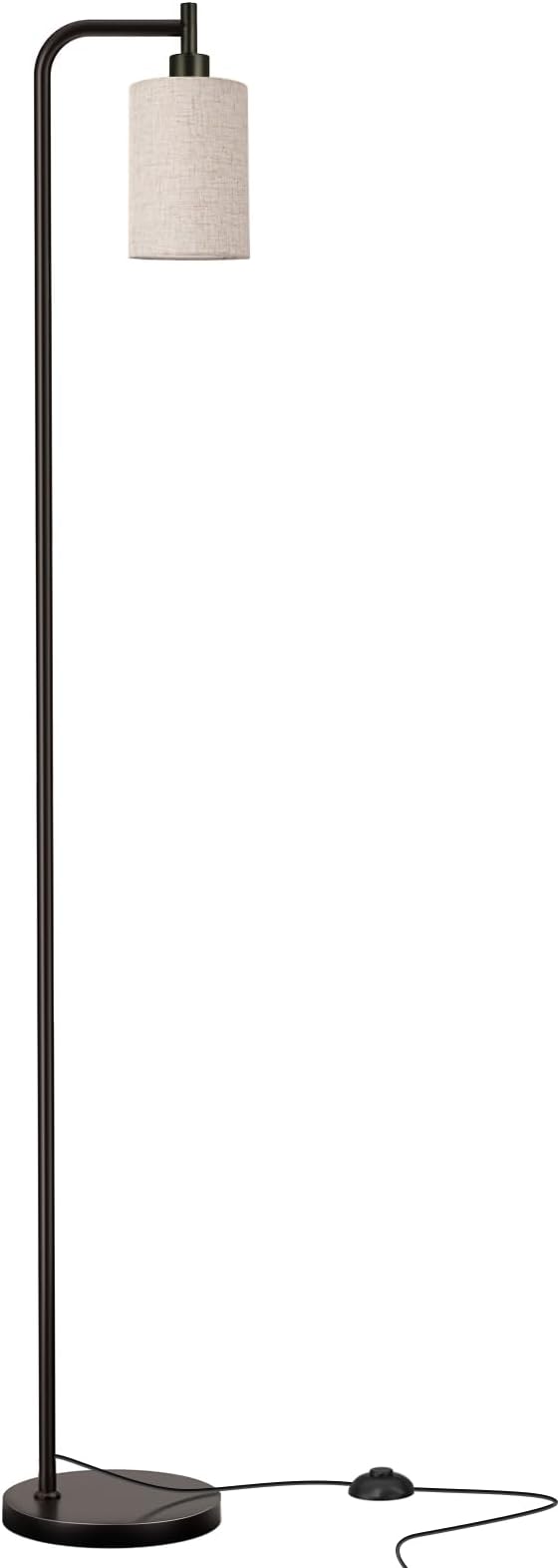 Ziisee Floor Lamps for Living Room - Tall Standing Lamp with Linen Shade, Floor Lamp with LED Bulbs, Modern Floor Lamps for Bedroom Office Corner