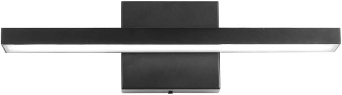 Ralbay 15.7 inch Modern LED Black Vanity Light 12W Frosted Aluminum for Bathroom Vanity Lighting Fixtures Cool White 6000K