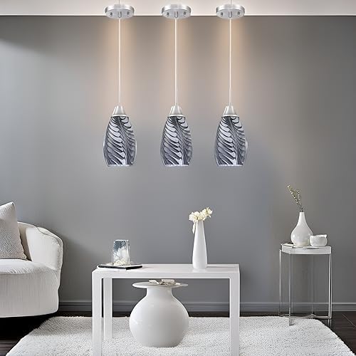 Viinew Mini Glass Pendant Light,1-Pack Gray Marble Glass Hanging Light | 4.72" with Handblown Glass Oval Chadelier,Glass Ceiling Pendant Light for Dining Room Kitchen Island Cafe Foyer