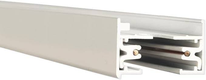 WAC Lighting L Track 8FT Single Circuit Field Cuttable 120V Track for L Style 2-Wire Track Fixtures with 2 Endcaps in White