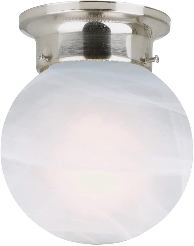 Design House Millbridge Flush Mount Light, Satin Nickel | Dimmable, Ceiling Mount, Traditional, Steel, Lighting, 511592