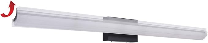 mirrea 48in Modern LED Vanity Light for Bathroom Lighting Dimmable 46w Black Painted (Warm White 3000K)