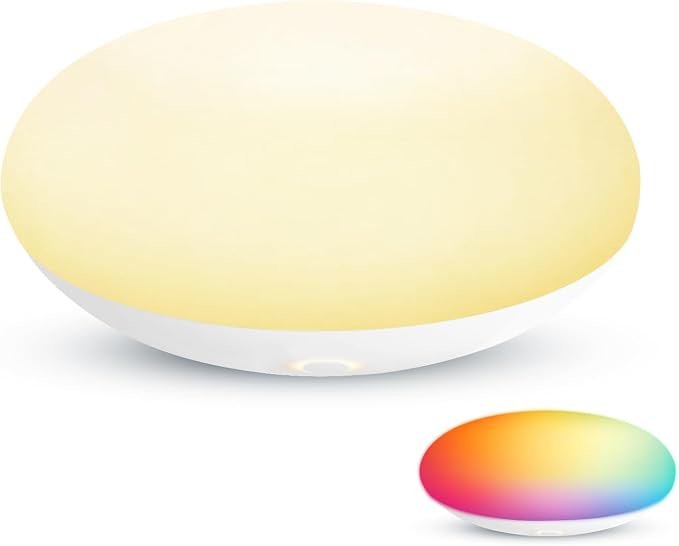 Portable Night Light for Nursery - Baby Night Lamp for Breastfeeding, Soft Silicone Touch Lamp, Egg Light for Kids, with 11 Colors Changing & Eye Caring, Stepless Dimming