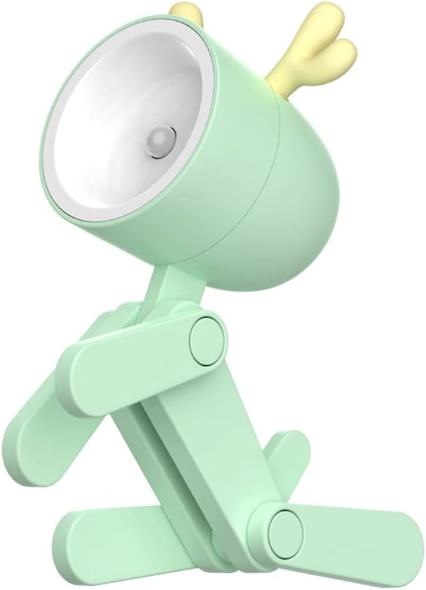 Cute Night Light for Kids, Adorable Mini Led Table Desk Lamp, Decorative Lamp Nightstand, Animal Pet Nightlights, Christmas Decorate Birthday Gifts for Children, Students (1 x Green Deer)