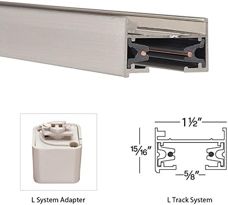 WAC Lighting L Track 120V T-Connector to Connect Three Tracks Perpendicular for L Style 2-Wire Track Systems in Brushed Nickel