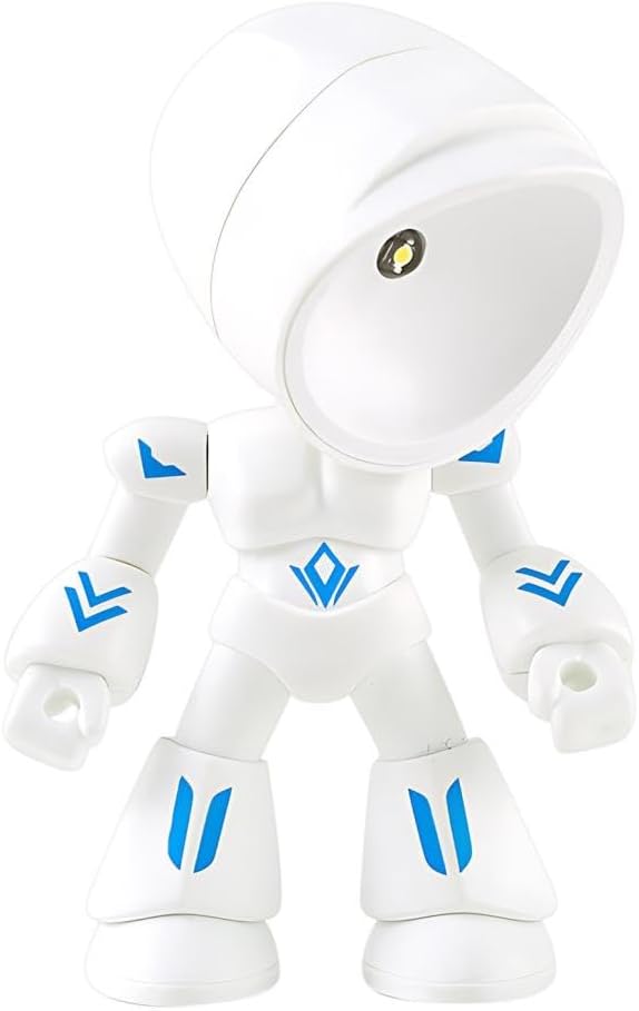 2026 Posable Robot Table Lamp - 6Pcs Cartoon Animal LED Night Light Set - Cordless Eye-Friendly Mood Light with Phone Holder for Bedroom Desk Decor (1PCS E)