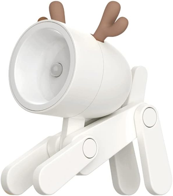Cute Night Light for Kids, Mini Led Table Desk Lamp, Decorative Lamp Indoor Nightstand, Animal Pet Nightlights, Christmas Decorate Birthday Gifts for Children, Students (1 x Off-White Deer)
