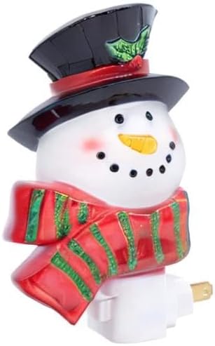 DRomance Christmas Decoration Night Light Plug in with Switch Manual On/Off, Nightlight for Kids Incandescent Bulb Included with 360 Degree Swivel Plug, Snowman Night Light Bedroom