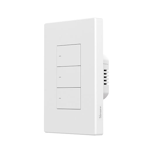 SONOFF Matter Smart Light Switch, 2.4GHz WiFi Light Switch, Neutral Wire Required Interruptor Inteligente, Smart Life Light Switch Compatible with Alexa and Google Home, 3 Gang M5-3C-120W