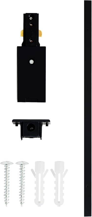 VANoopee H Track Lighting Rails Kit, 3.3FT H Type Track Rails Black with End Caps, Compatible with Single Circuit 120V H Style Track System and H Track Connector, for H LED Track Lighting Heads