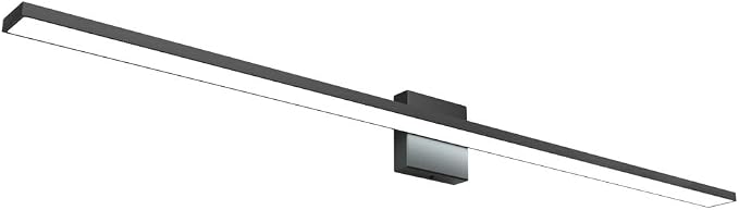 Ralbay 48inch Modern LED Black Vanity Light 46W Frosted Aluminum for Bathroom Vanity Lighting Fixtures Cool White 6000K