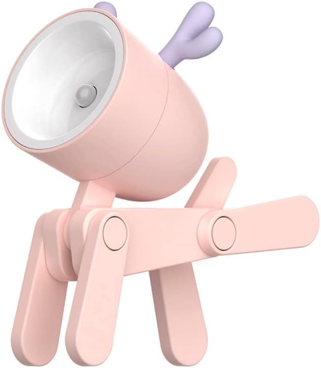 Cute Night Light for Kids, Mini Led Table Desk Lamp, Decorative Lamp Indoor Nightstand, Animal Pet Nightlights, Christmas Decorate Birthday Gifts for Children, Students (1 x Pink Deer)