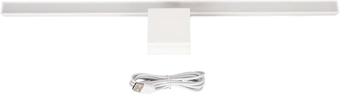 Dpofirs Computer Monitor Light Bar, Anti Glare Eye Caring LED Computer Monitor Lamp, Easy Installation, Support Infinite Dimming, Touch Control, USB Charging (White)