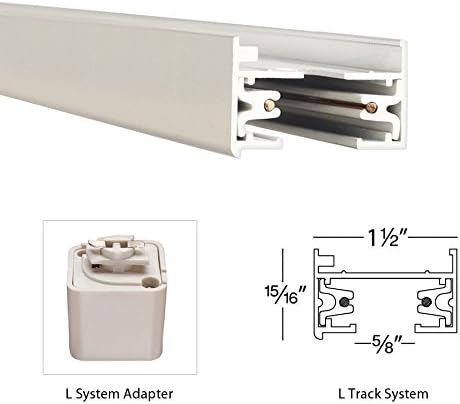 WAC Lighting L Track 120V Right L-Connector to Join Two Tracks 90 Degree Right Turn for L Style 2-Wire Track Systems in White