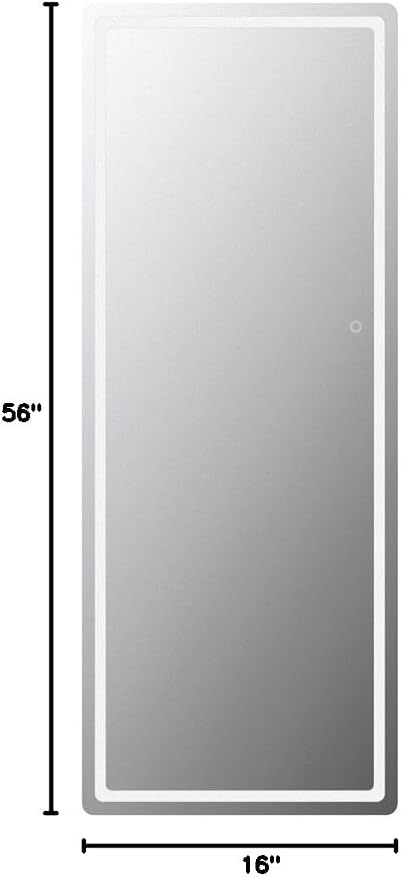 Hasipu Full Length Mirror with Lights, 65" x 22" LED Floor, Full Body Dressing Standing, Hanging Mounted Mirror, Round White