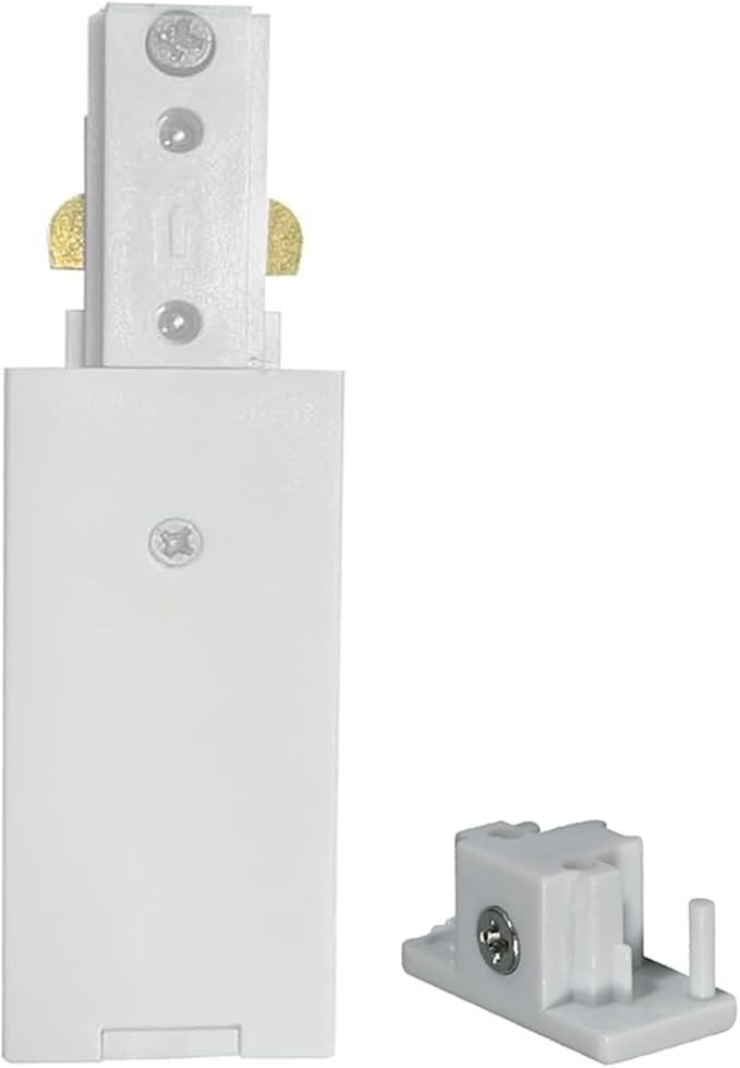 H Track Lighting Live End Cord Kit, 1PCS 4.9FT Track Live End Connector with Cord Plug for H Type Single Circuit 3-Wire-1 Track Lighting System, White