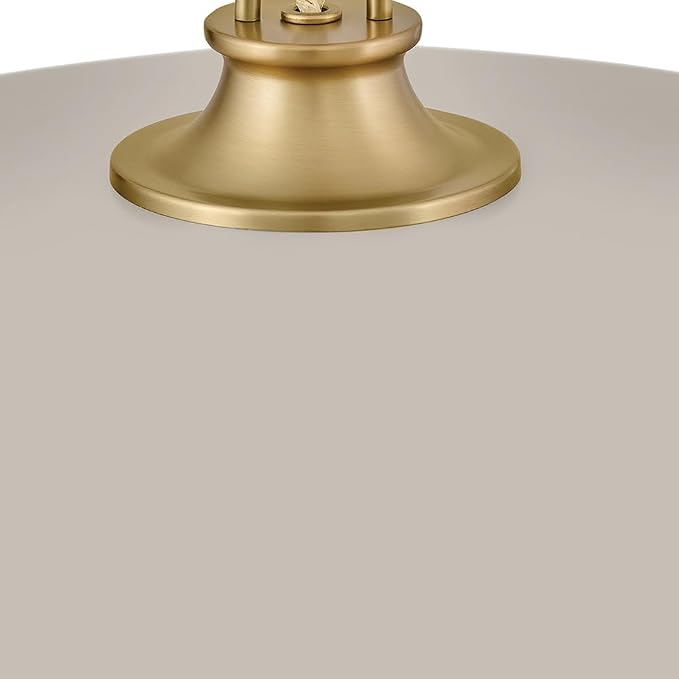 Hinkley Sadie 24" Large Dome Chandelier, Light Taupe with Lacquered Brass | Two Tone Saucer Pendant, Includes (5) 7" Downrods, Needs a Med. LED Bulb, Adjustable Height, Dining Room, Kitchen
