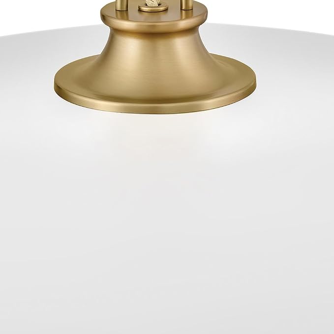 Hinkley Sadie 18" Medium Dome Pendant, Chalk White with Lacquered Brass | Two Tone Saucer Chandelier, Includes (5) 7" Downrods, Needs a Med. LED Bulb, Adjustable Height, Dining Room, Kitchen