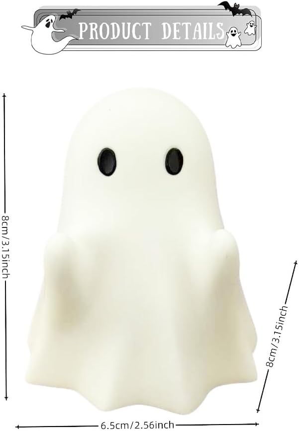 Halloween Finger Ghost Figurine Cute Cartoon Spooky Resin Middle Finger Statue Decor Halloween Ghost Sculpture Tabletop Ornament for Holiday Desk Bookshelf Art Display Supply
